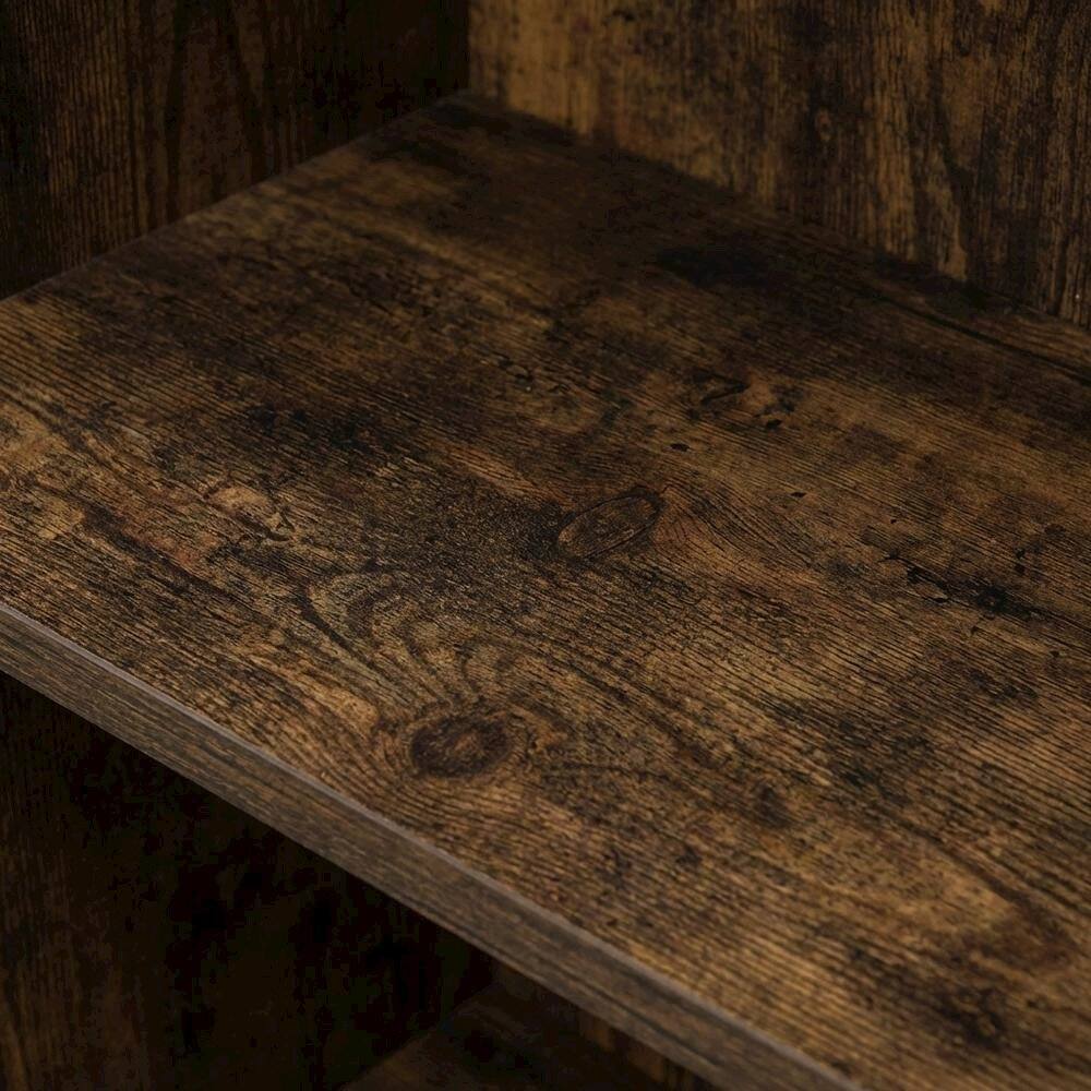Alt View 1. FurniFact - Wooden bookcase in natural finish with sturdy construction for home - Amber Pine.