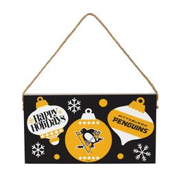 Evergreen Enterprises - Pittsburgh Penguins 6" x 11" Holiday Wood Wall Sign - Multicolor