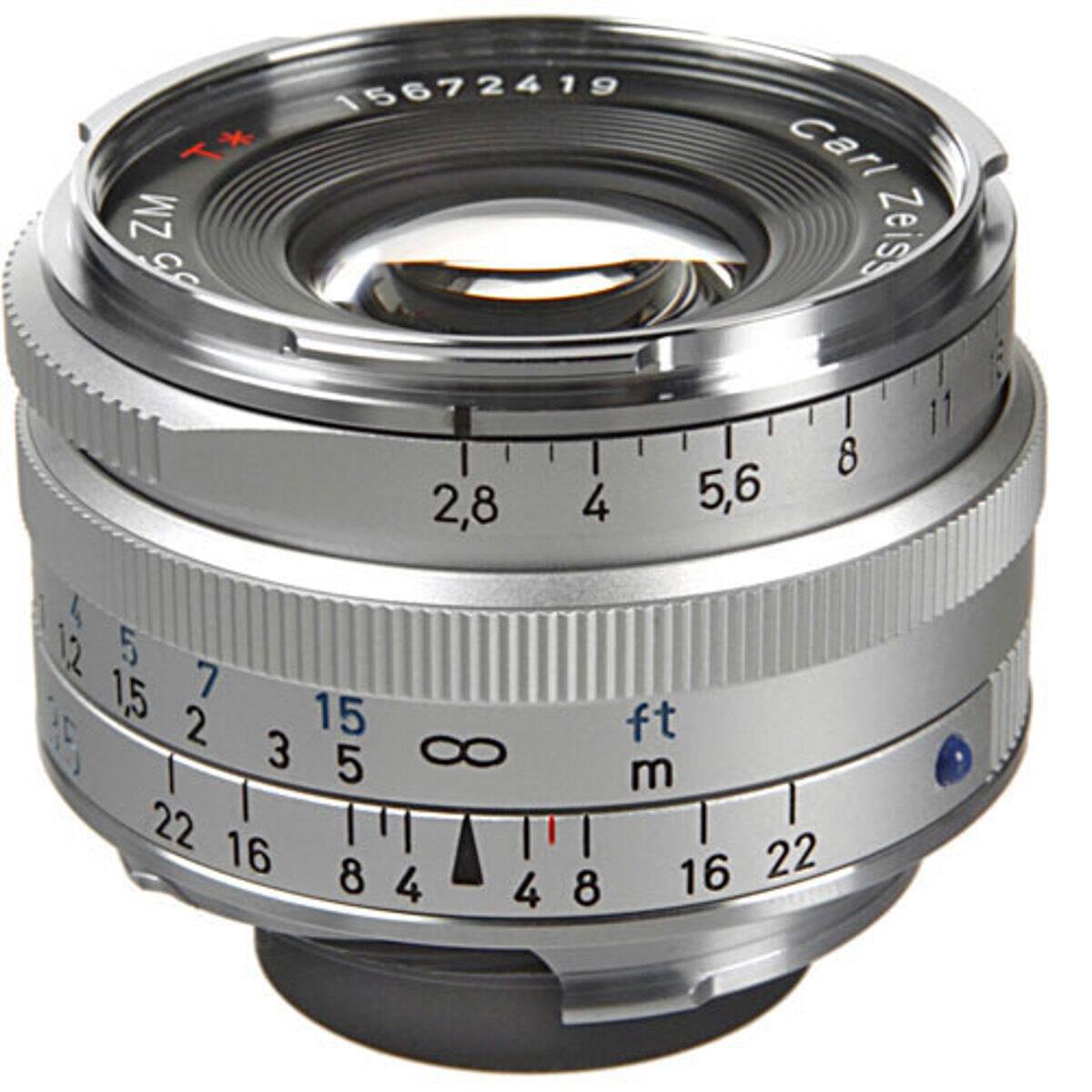 T* ZM 50mm f/2

15672419 Carl Zeiss 11 8 2,8 4 5,6

4 5 1,5 7 2 15 ft 3 5 8 m | 22 16 22 84 48 16