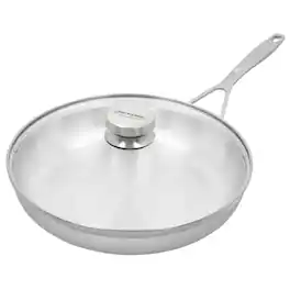 Demeyere - Industry 5, 11 Inch Fry Pan with Lid, 5 Ply Made in Belgium - Stainless Steel