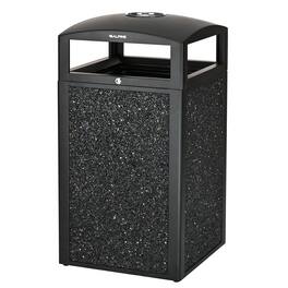 Alpine Industries - 40 Gallon Steel Outdoor Trash Can with Insert Liner and Dome Lid with Ashtray Urn - Gray