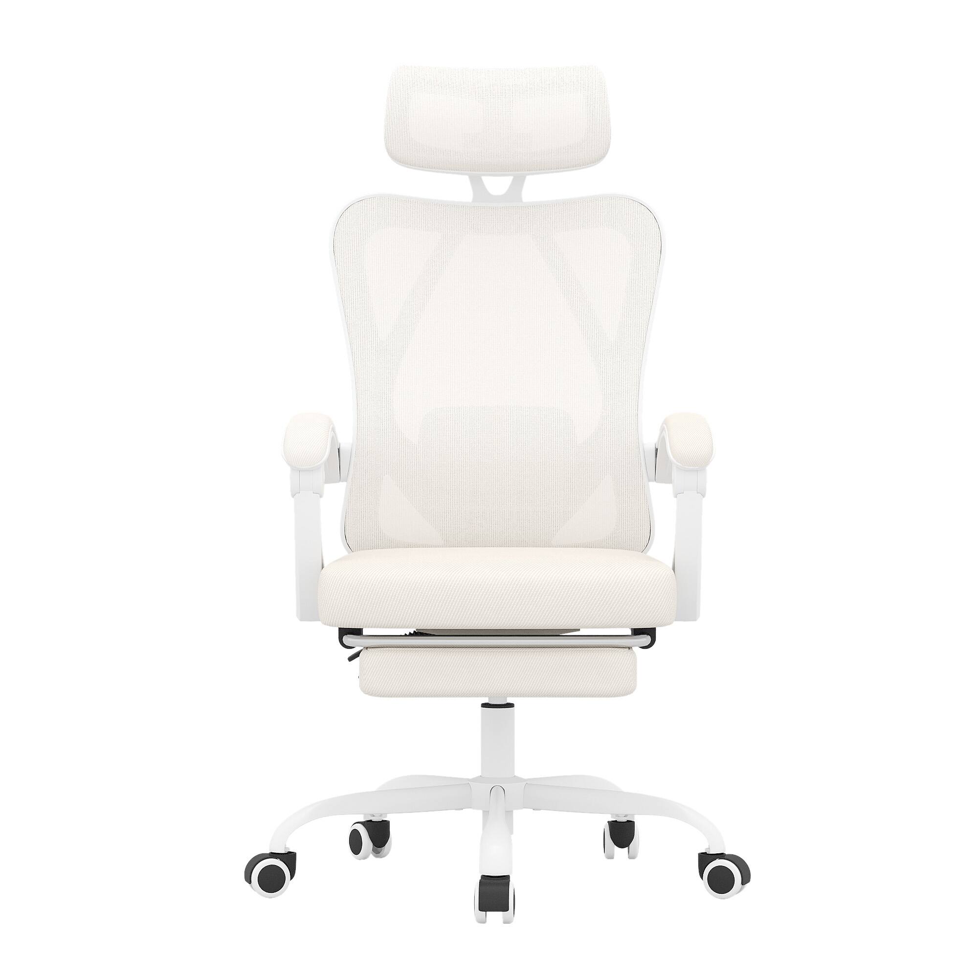 Alt View 2. Lirago - Ergonomic Mesh Office Chair with Footrest Adjustable Headrest Lumbar Support High Back Swivel Home Office - Beige.