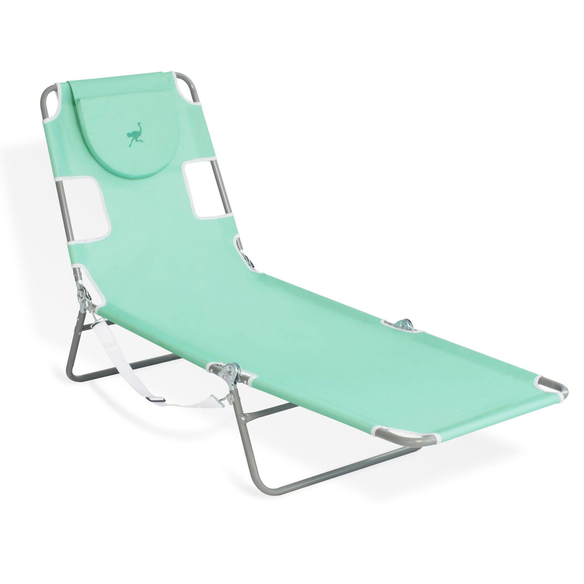 Alt View 1. Ostrich - Ostrich Chaise Lounge Folding Sunbathing Recliner Beach Chair, Teal (4 Pack) - Teal.