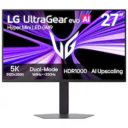 LG - UltraGear evo AI GM9 27" 5K2K IPS 165Hz 1ms G-SYNC FreeSync Premium Gaming Monitor with DisplayHDR1000 (HDMI, DP, USB-C) - Black