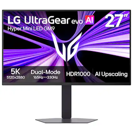 LG UltraGear evo AI 27" Hyper Mini LED GM9
5K Dual-Mode HDR1000 AI Upscaling
165Hz → 330Hz
5120x2880