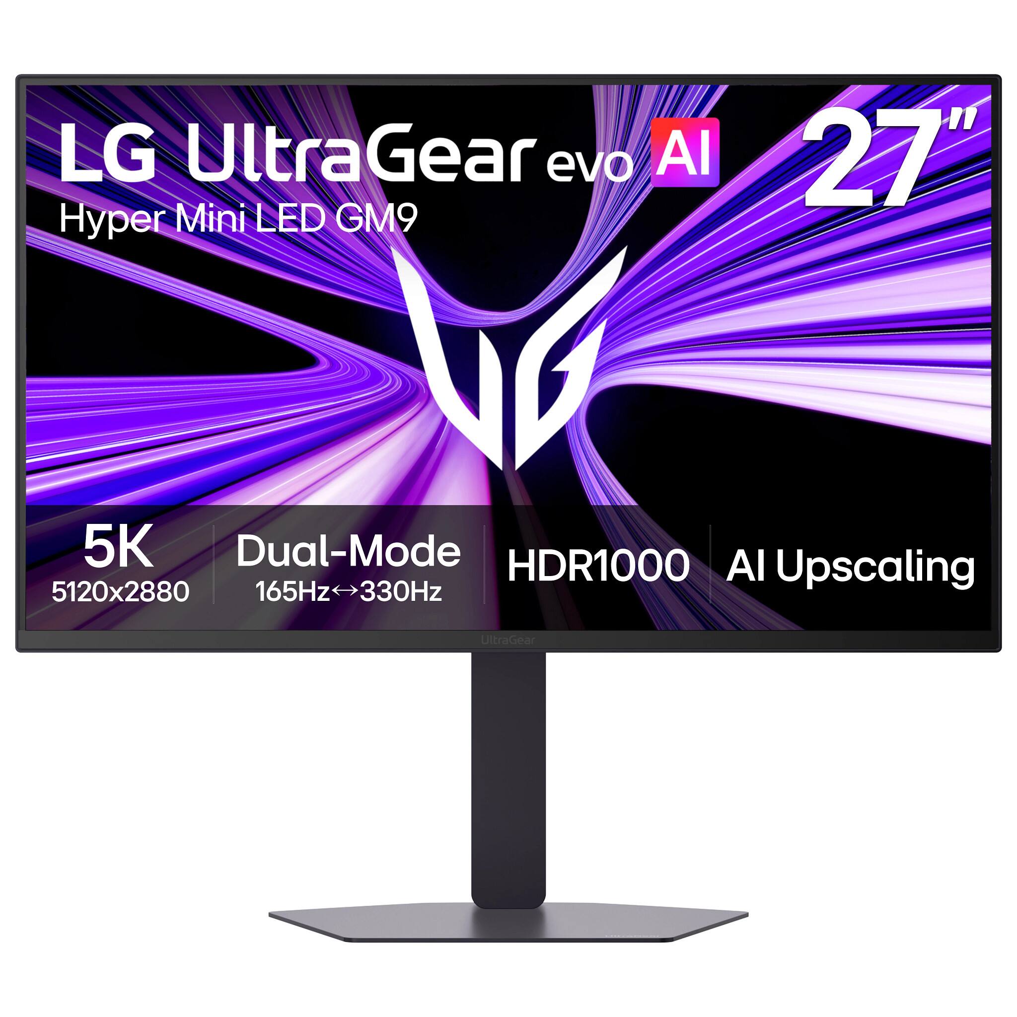 LG UltraGear evo AI 27" Hyper Mini LED GM9  
5K Dual-Mode HDR1000 AI Upscaling  
165Hz → 330Hz  
5120x2880
