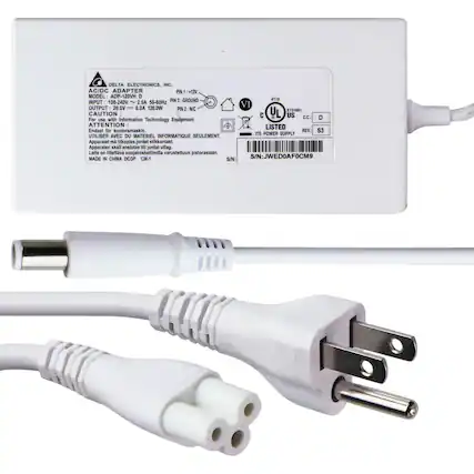 DELTA ELECTRONICS, INC.
AC/DC ADAPTER
PN1: +12V
MODEL: ADP-120VH
D PIN 3: GROUND
INPUT: 100-240V ~ 2.5A 50-60Hz
OUTPUT: 20.0V 6.0A 120.0W
PIN2: NC
E131881
CAUTION: C US C.C.: D
For use with Information Technology Equipment.
ATTENTION LISTED
Endast för kontorsmaskin
UTILISER AVEC DU MATERIEL INFORMATIQUE SEULEMENT.
Apparatet måste kopplas till jordet stikkontakt.
Apparaten skall anslutas till jordat uttag.
Laitte no litettava suojakoskettimilla varustettuun pistorasiaan.
MADE IN DCGP CM-1
S/N: JWED0AF0CM9
CHINA
LISTED
ITE POWER SUPPLY
REV: S3