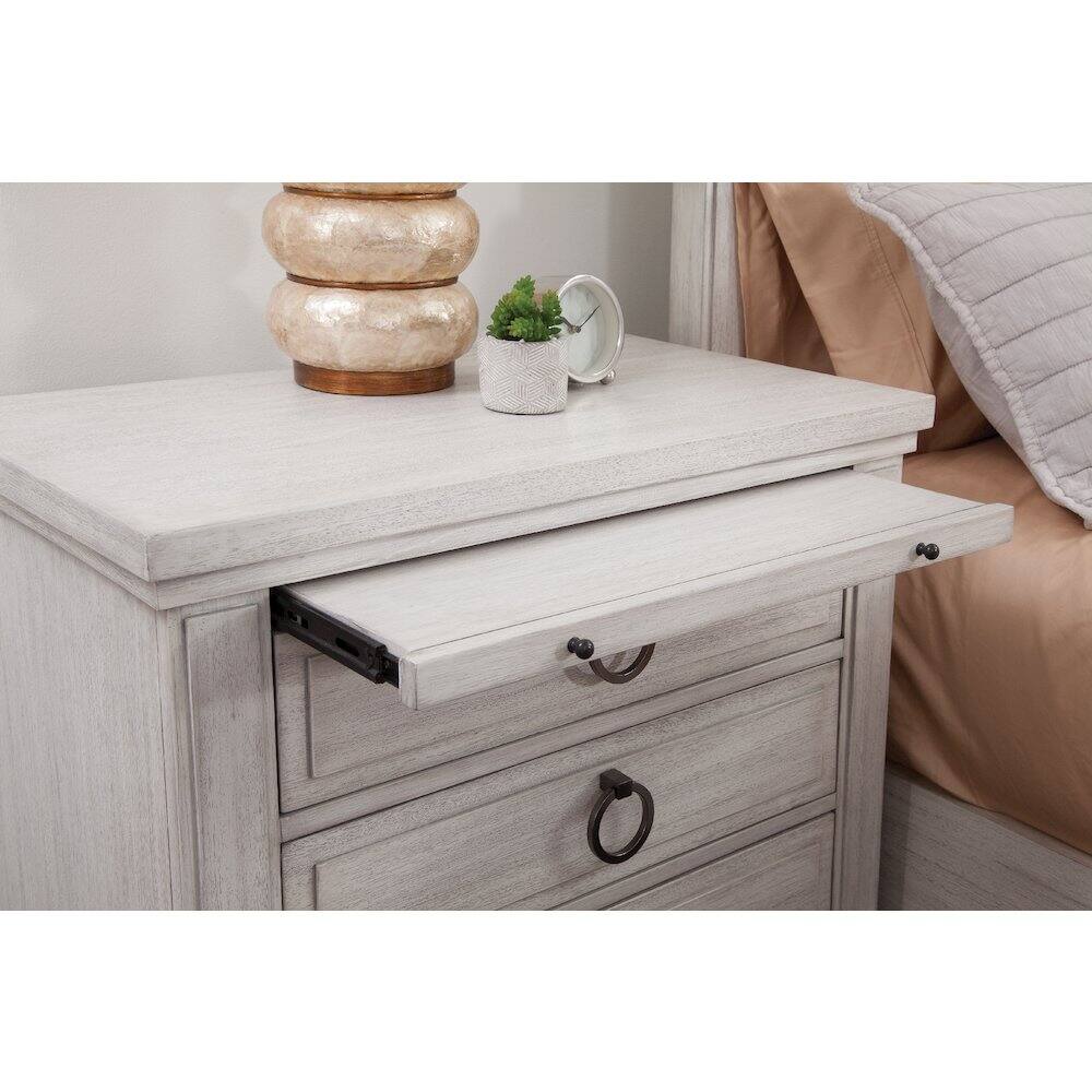 Alt View 3. American Woodcrafters - Salter Path 3-Drawer Nightstand - White with Grain - White.