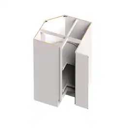 Boyel Living - 36-in W x 34.5-in H x 24-in D Slim Shaker RTA Kitchen Lazy Susan Corner Base Cabinet with Soft-Close - Snow White