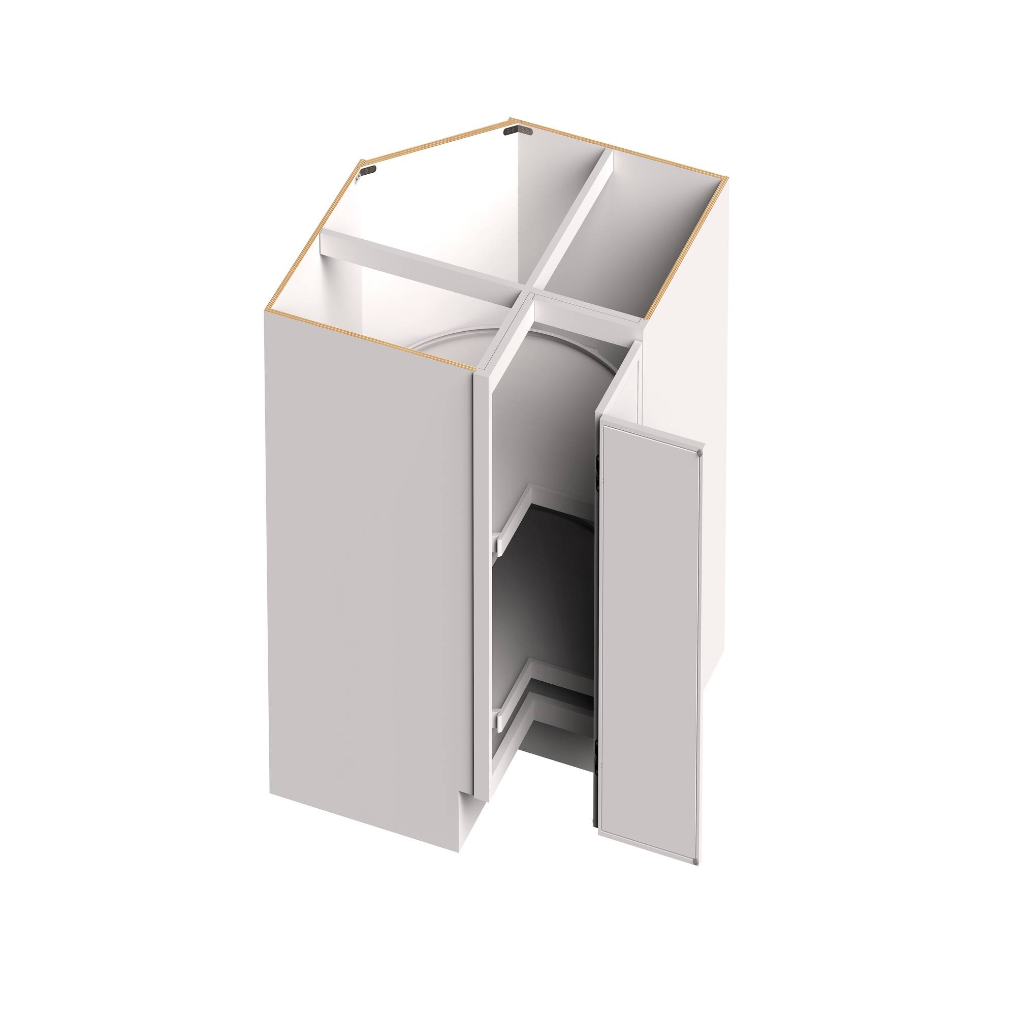Front. Boyel Living - 36-in W x 34.5-in H x 24-in D Slim Shaker RTA Kitchen Lazy Susan Corner Base Cabinet with Soft-Close - Snow White.