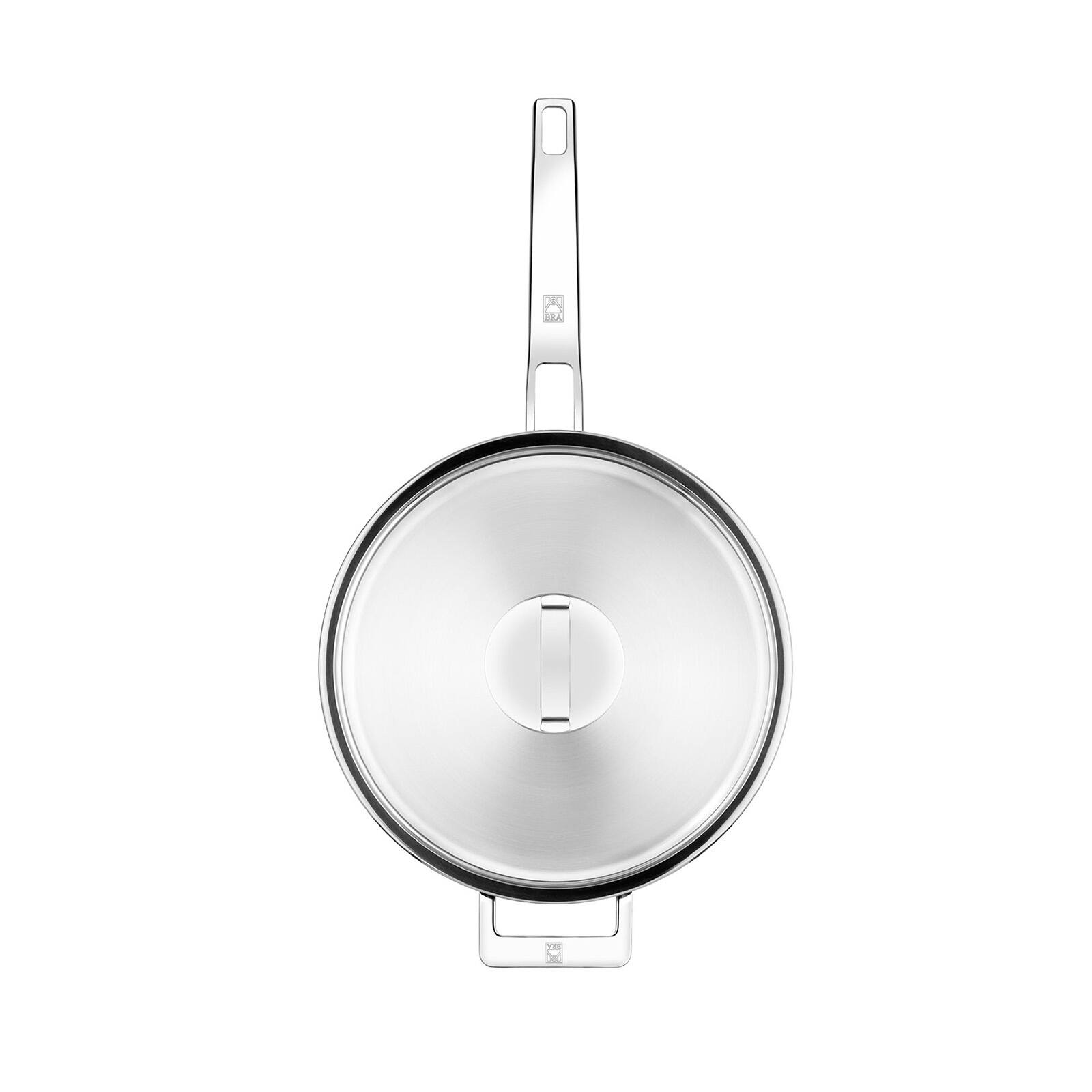Alt View 2. BRA Cookware - Signature Stainless Steel Saute Pan w/Glass Lid, 11-Inch, 4.2-Quart - Silver.