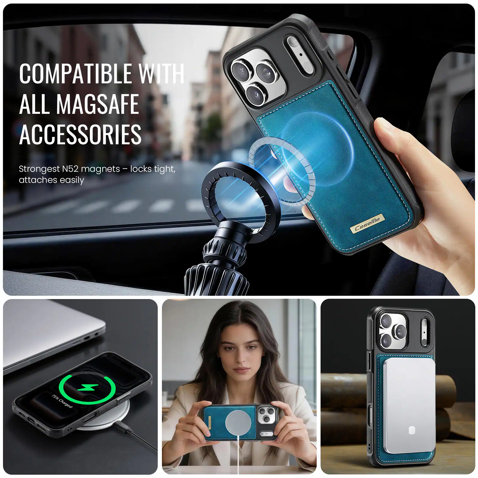COMPATIBLE WITH ALL MAGSAFE ACCESSORIES

Strongest N52 magnets - locks tight, attaches easily