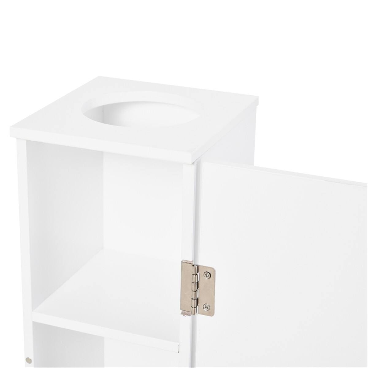 Back. SlickBlue - Multi-Purpose Paper Cabinet Side Table and Bathroom Corner Storage Cabinet - White.