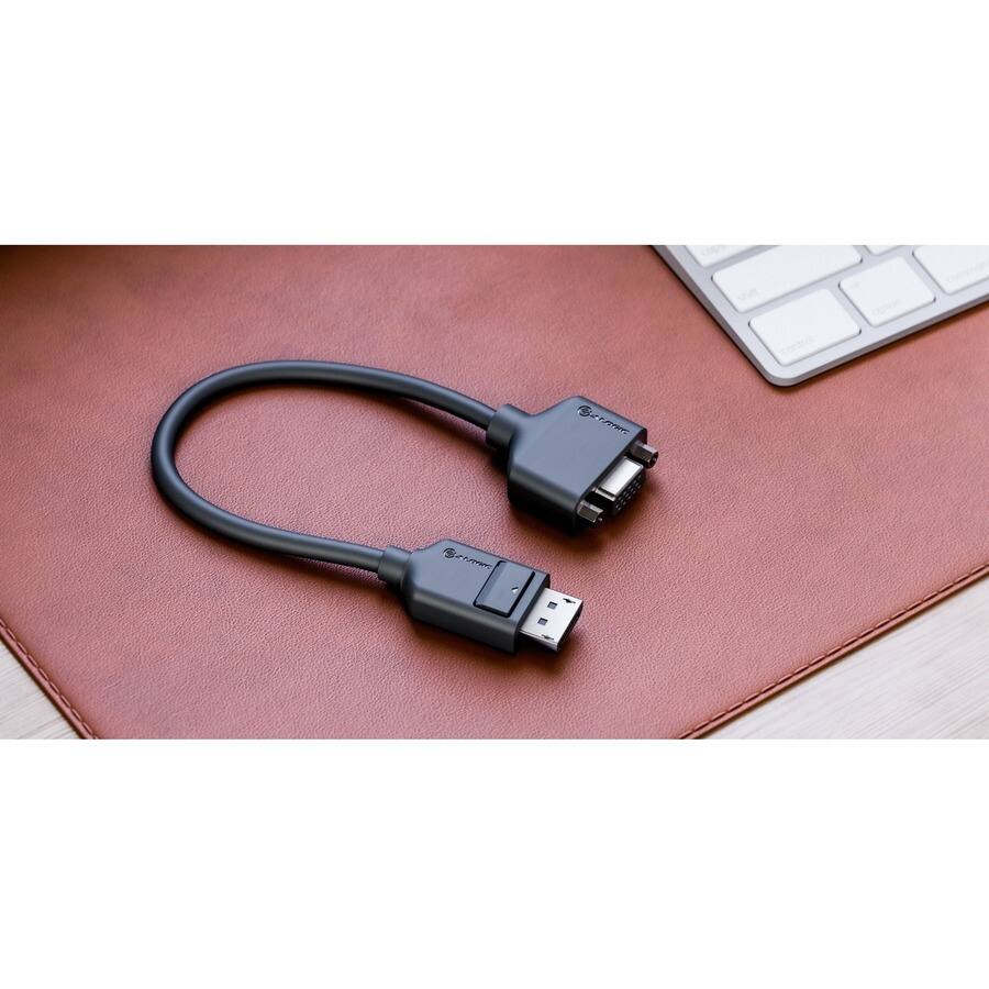 Alt View 5. Alogic - Alogic Elements DisplayPort/VGA Video Cable - 7.87" DisplayPort/VGA Video Cable for Video Device - Second End: 15-pin - Black.