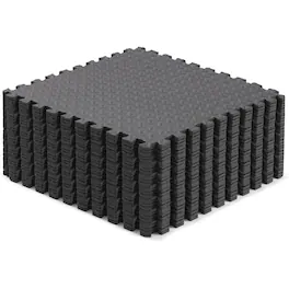 Yes4All - Interlocking Foam Exercise Mat, 7/16" Thick, 24"x24", 120 Sq Ft, Grey - Gray