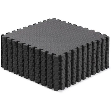 Front. Yes4All - Yes4All Interlocking Foam Exercise Mat, 7/16" Thick, 24"x24", 120 Sq Ft, Grey - Grey.