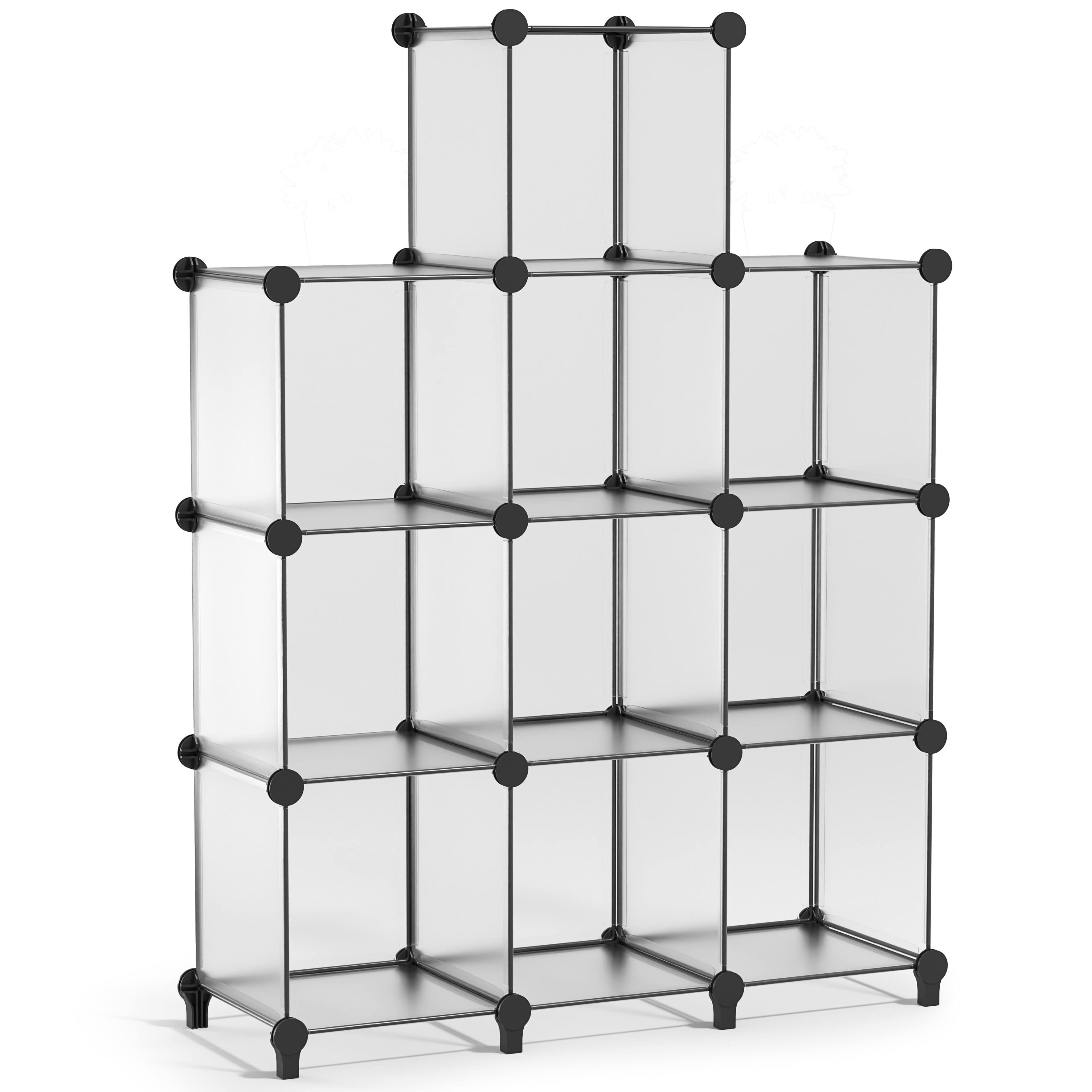 Angle. Sorbus - Sorbus 10 Cube Storage Organizer –Waterproof Cubby Shelf - Closet, Toys, Books, Shoes, Décor –Bedroom, Living Room, Kids - Clear.