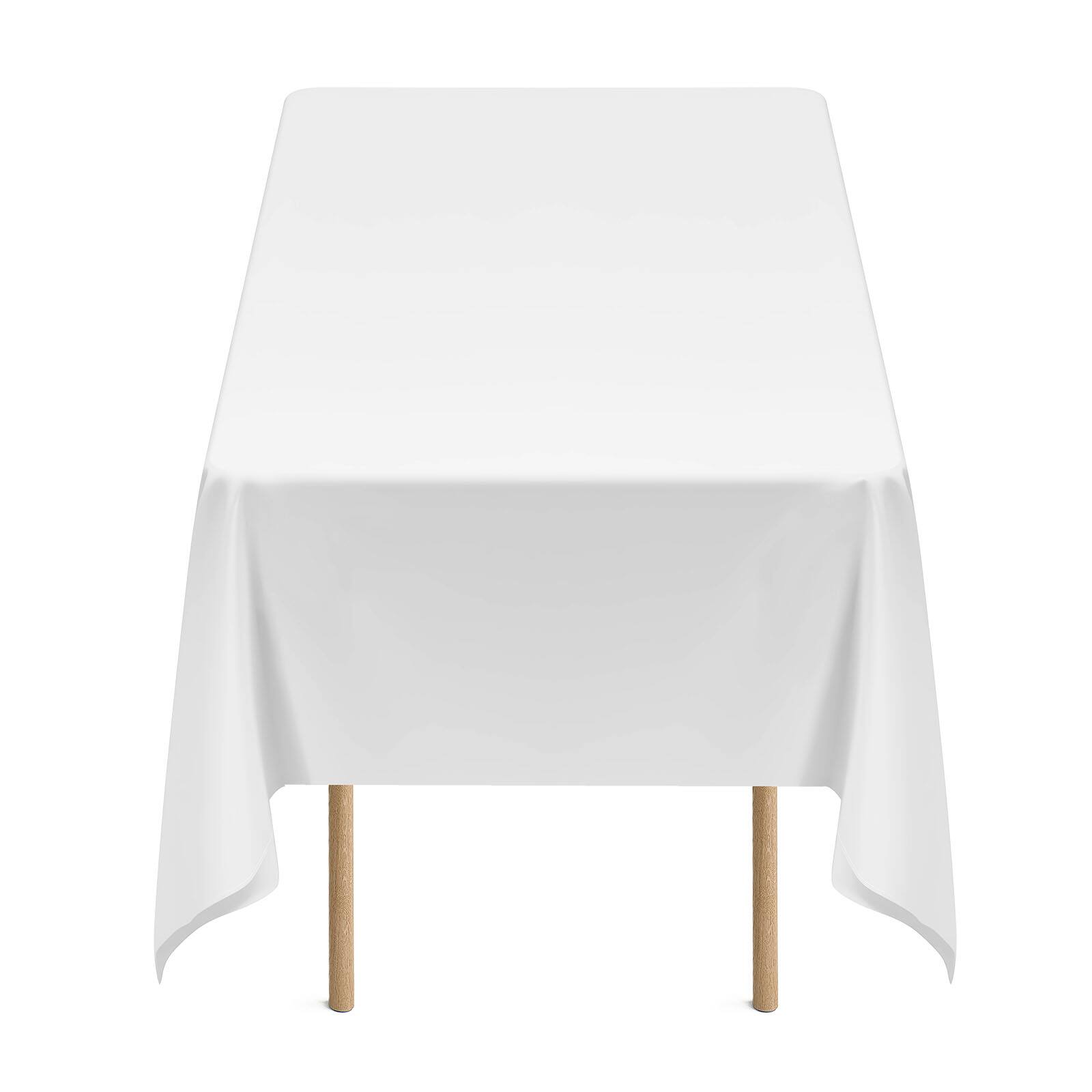 Alt View 5. VEVOR - White Tablecloths for Rectangle Tables, 10 Pack, 60 x 102 Inches, Reusable and Machine Washable Table Clothes - White.