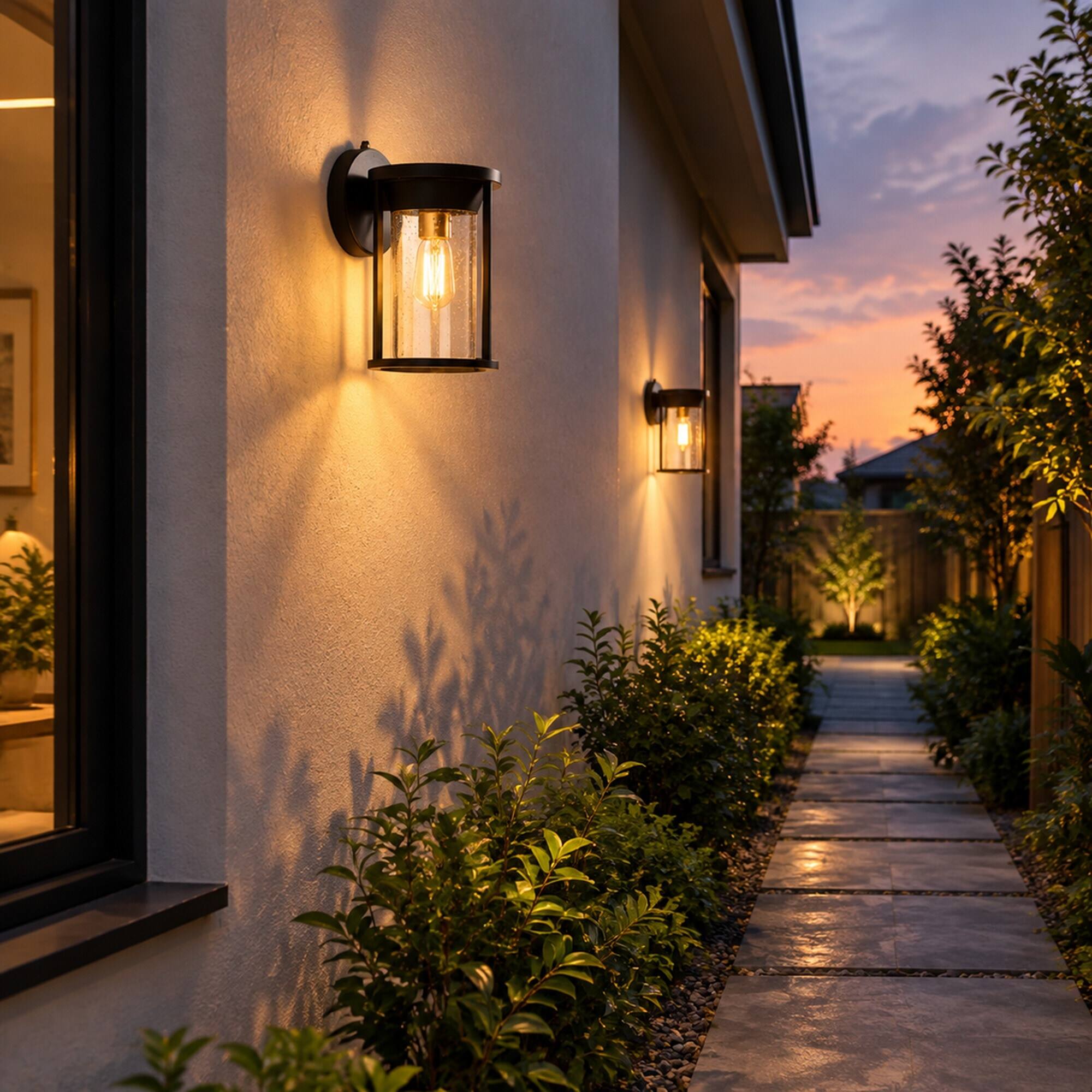 RYHNUYNE Dusk To Dawn 11 In Outdoor Wall Lantern Set Of 2, Waterproof ...
