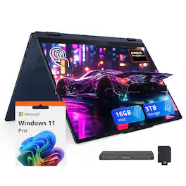 Lenovo - IdeaPad 5 16" 2-in-1 Touchscreen Laptop,Ryzen AI 7 350,16GB RAM,2TB SSD+1TB Dock Set,Radeon 860M,Win11 Pro - Blue