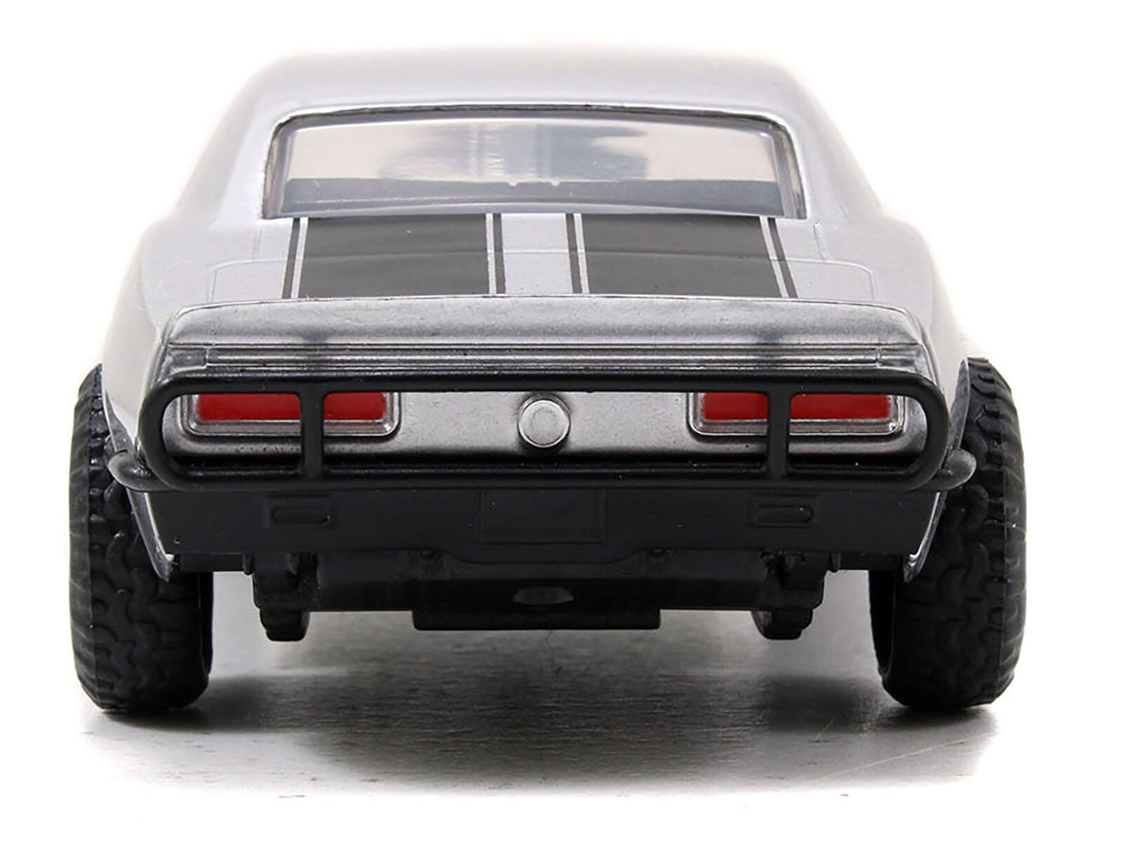 Alt View 1. Jada - Roman's Chevrolet Camaro Z/28 Silver with Black Stripes "Fast & Furious 7" (2015) Movie 1/32 Diecast Model Car by Jada - Silver with Black.