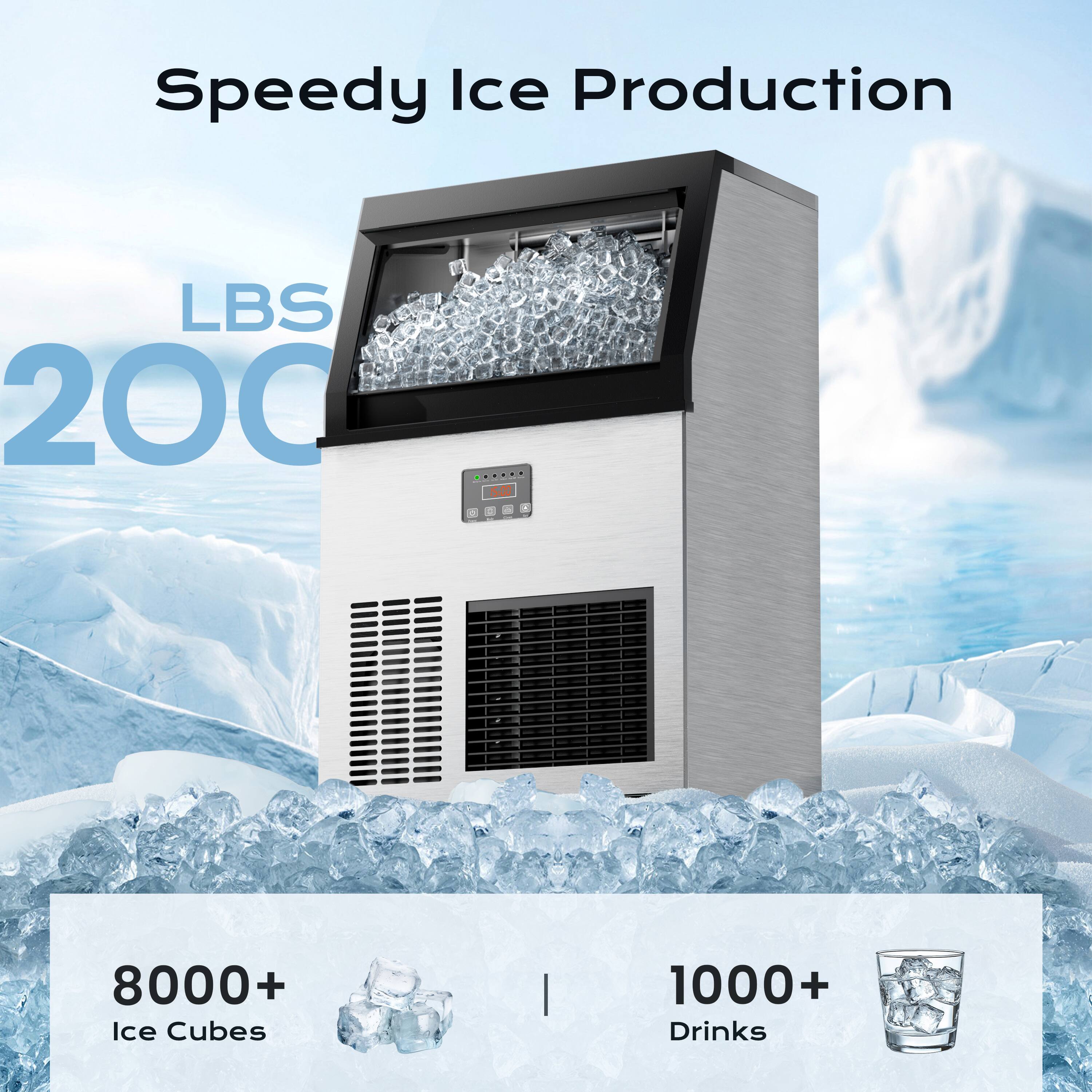 Speedy Ice Production

LBS 200

8000+ Ice Cubes

1000+ Drinks