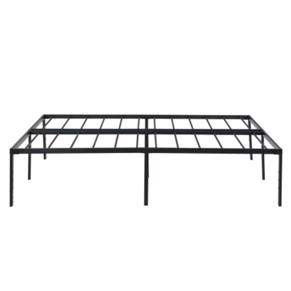 Back. LUCKY ONE - King Size Heavy Duty Metal Bed Frame, Reinforced Steel Slats, Noise-Free, No Box Spring Needed, Under-Bed Storage - Black.