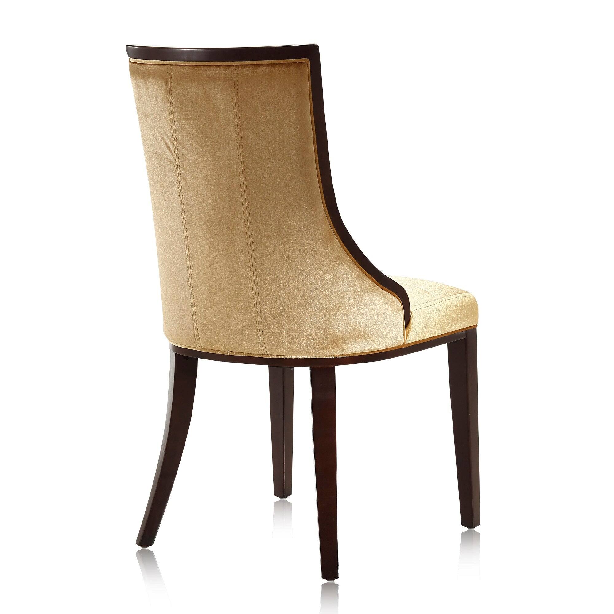Alt View 3. Manhattan Comfort - Fifth Avenue Traditional Wood Upholstered Dining Chair - Set of 2 - Antique Gold.