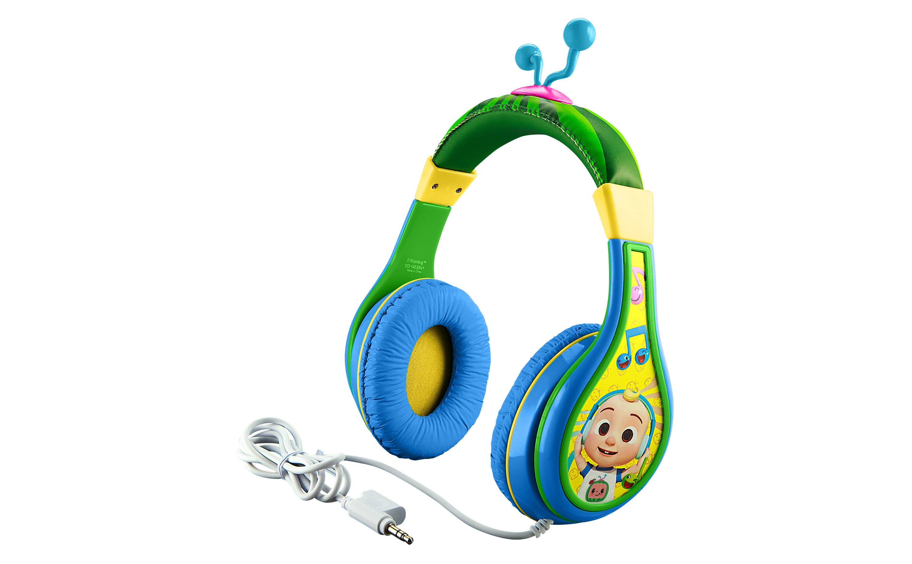 Angle. eKids - eKids Cocomelon Wired Headphones for Kids, Children’s Headphones for School, Home, or Travel - Multicolor.