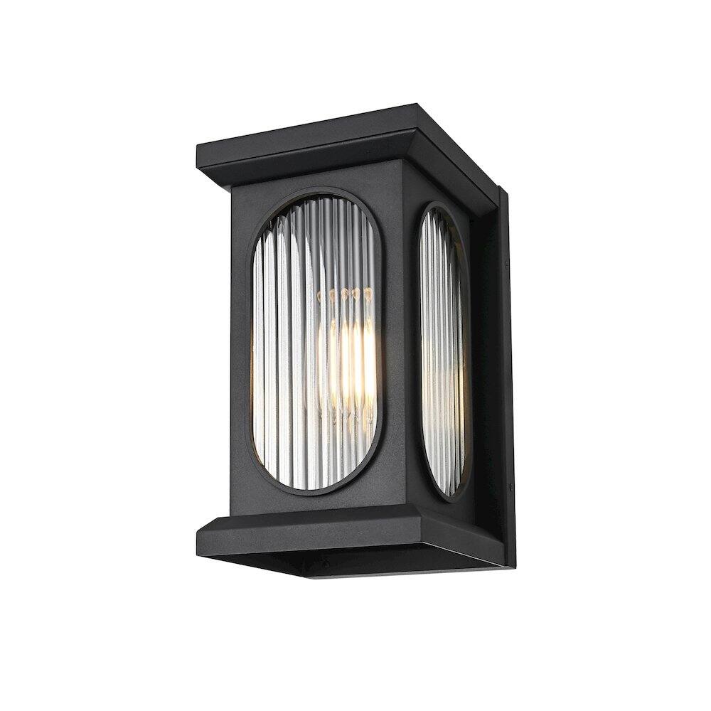 Left. Elegant Lighting - Sevyn 8 Inch Outdoor Wall Sconce In Black - Black.