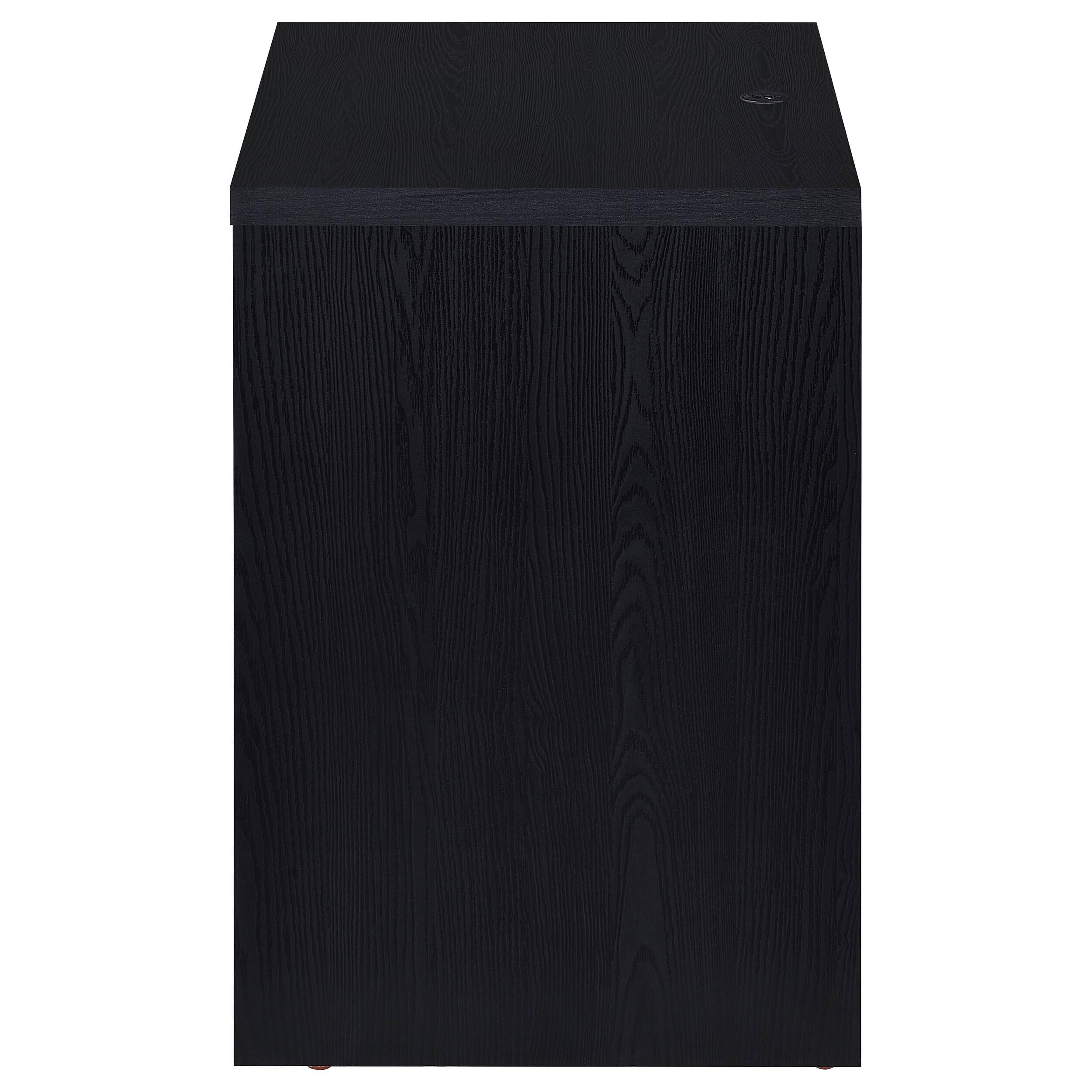 Alt View 2. Tiramisubest - Black 2-Drawer Nightstand with LED Lights and USB Ports - Black.