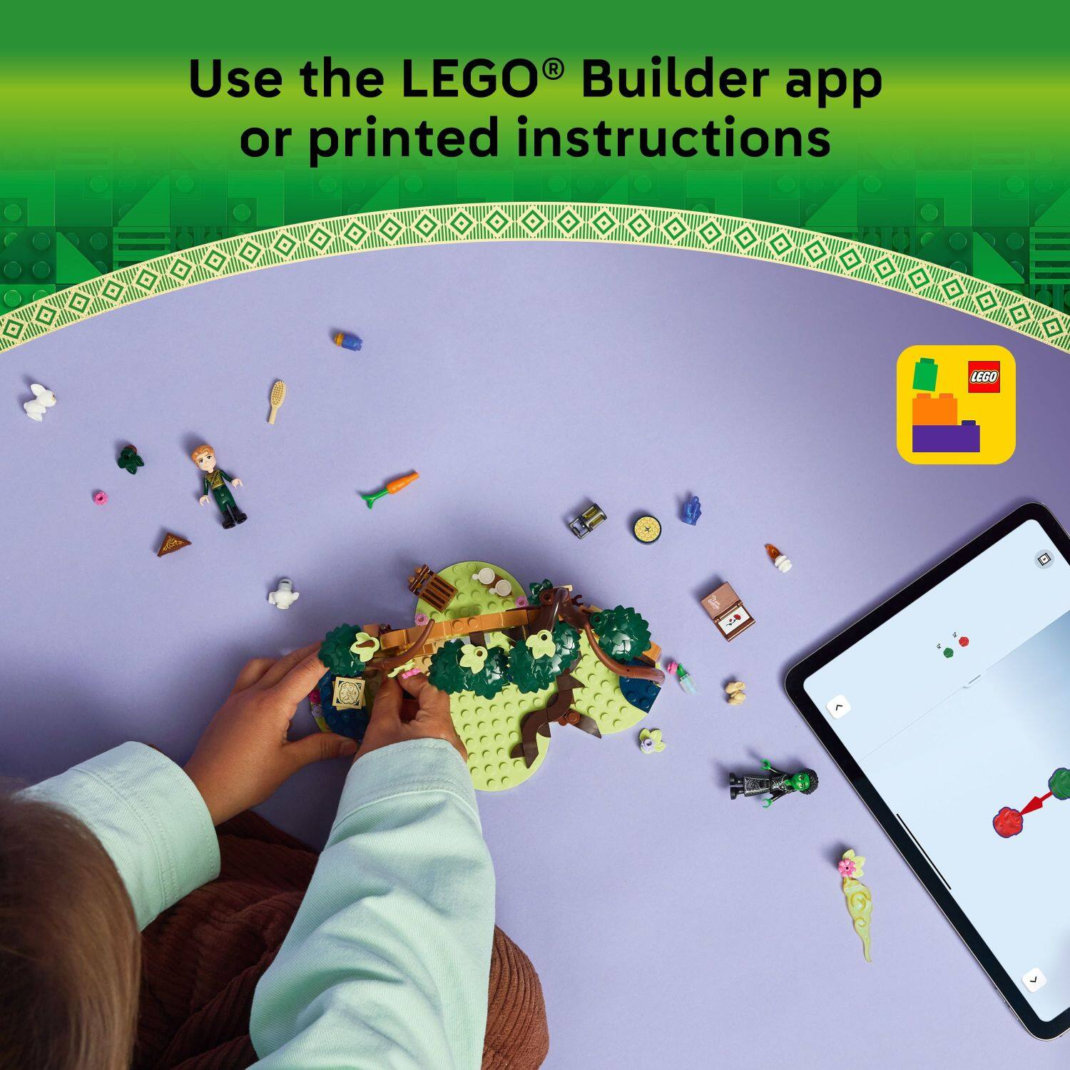 Use the LEGO® Builder app or printed instructions