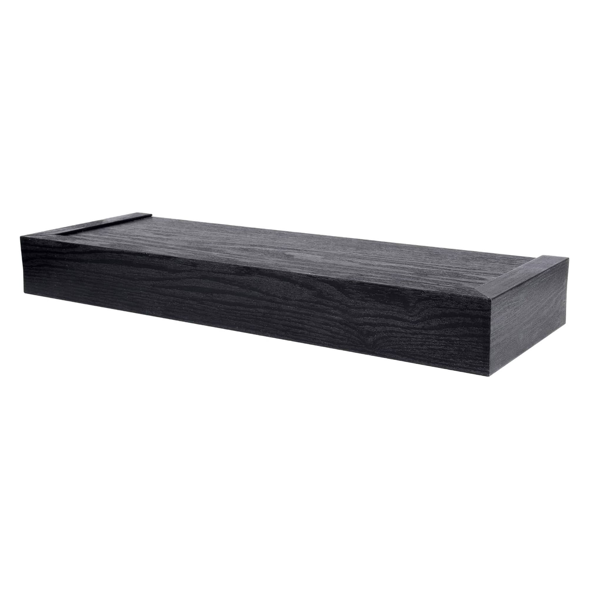 Alt View 1. Hillman - High & Mighty 18 Inch Modern Floating Shelf Holds Up To 15 lbs, Black (2 Pack) - Black.