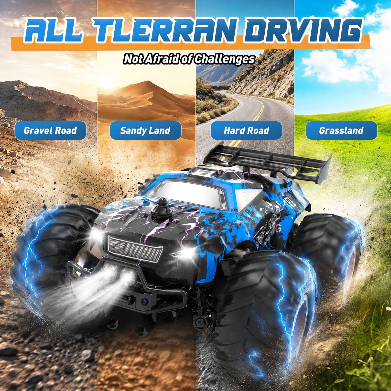 ALL TERRAIN DRIVING  
Not Afraid of Challenges  
Gravel Road  
Sandy Land  
Hard Road  
Grassland