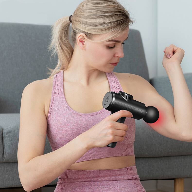 Alt View 2. Cluzine - Massage Gun Portable Electric 8 Heads Deep Tissue Percussion Muscle Recovery Fitness Relax - Black.