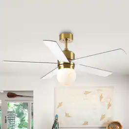 Parrot Uncle - 52" Ceiling Fan with 3CCT Dimmable LED Light and Remote - Gold