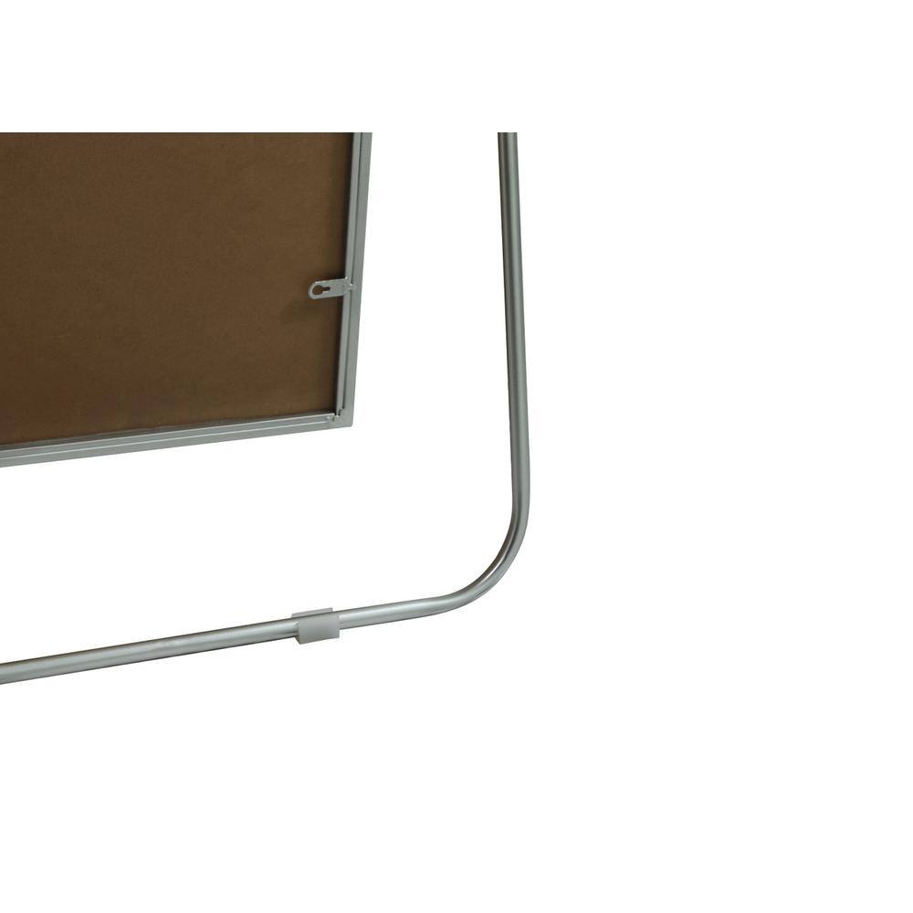 Left. Elegant Decor - Metal Frame Rectangle Full Length Mirror 30x72 Inch in Silver - Silver.