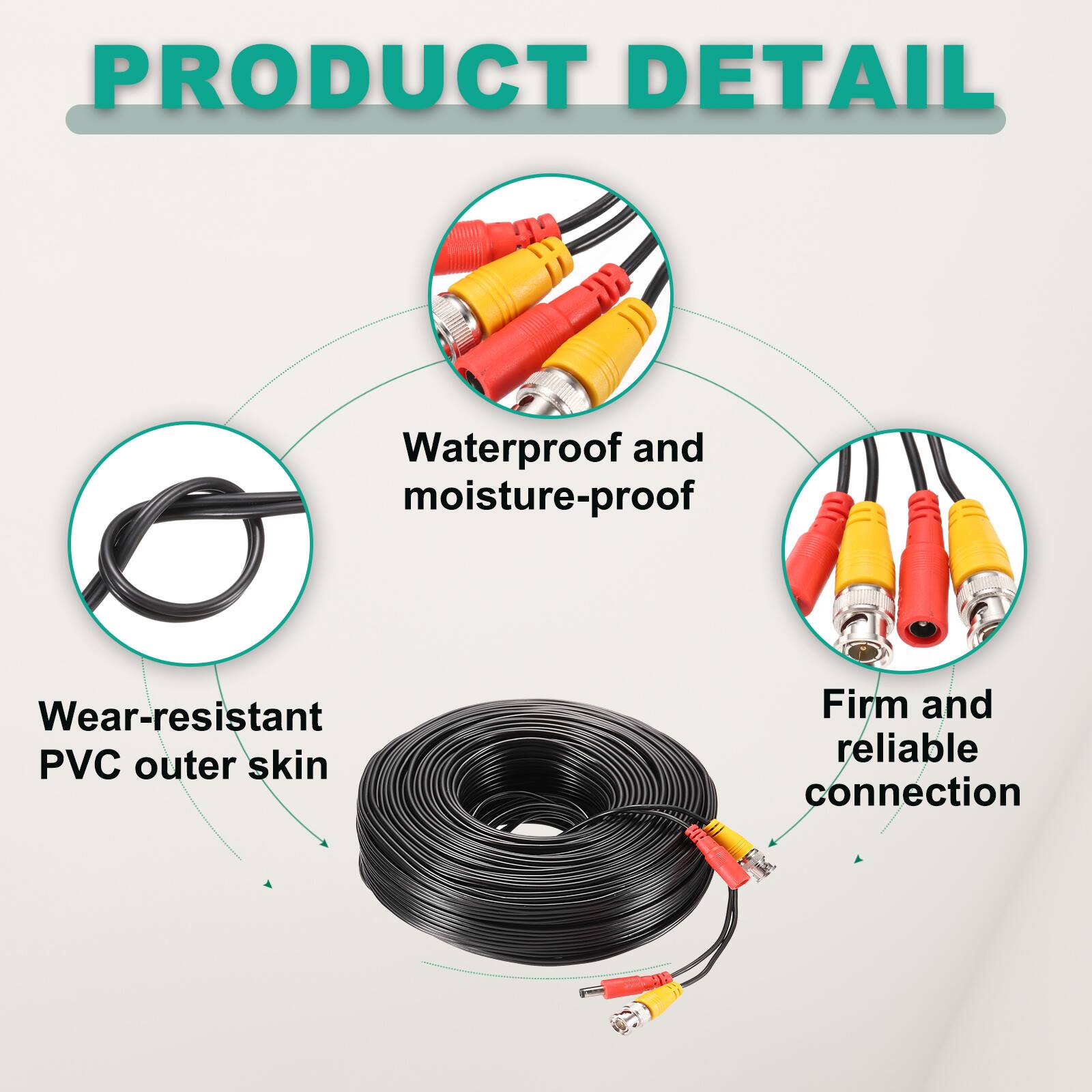 PRODUCT DETAIL

- Waterproof and moisture-proof
- Wear-resistant PVC outer skin
- Firm and reliable connection