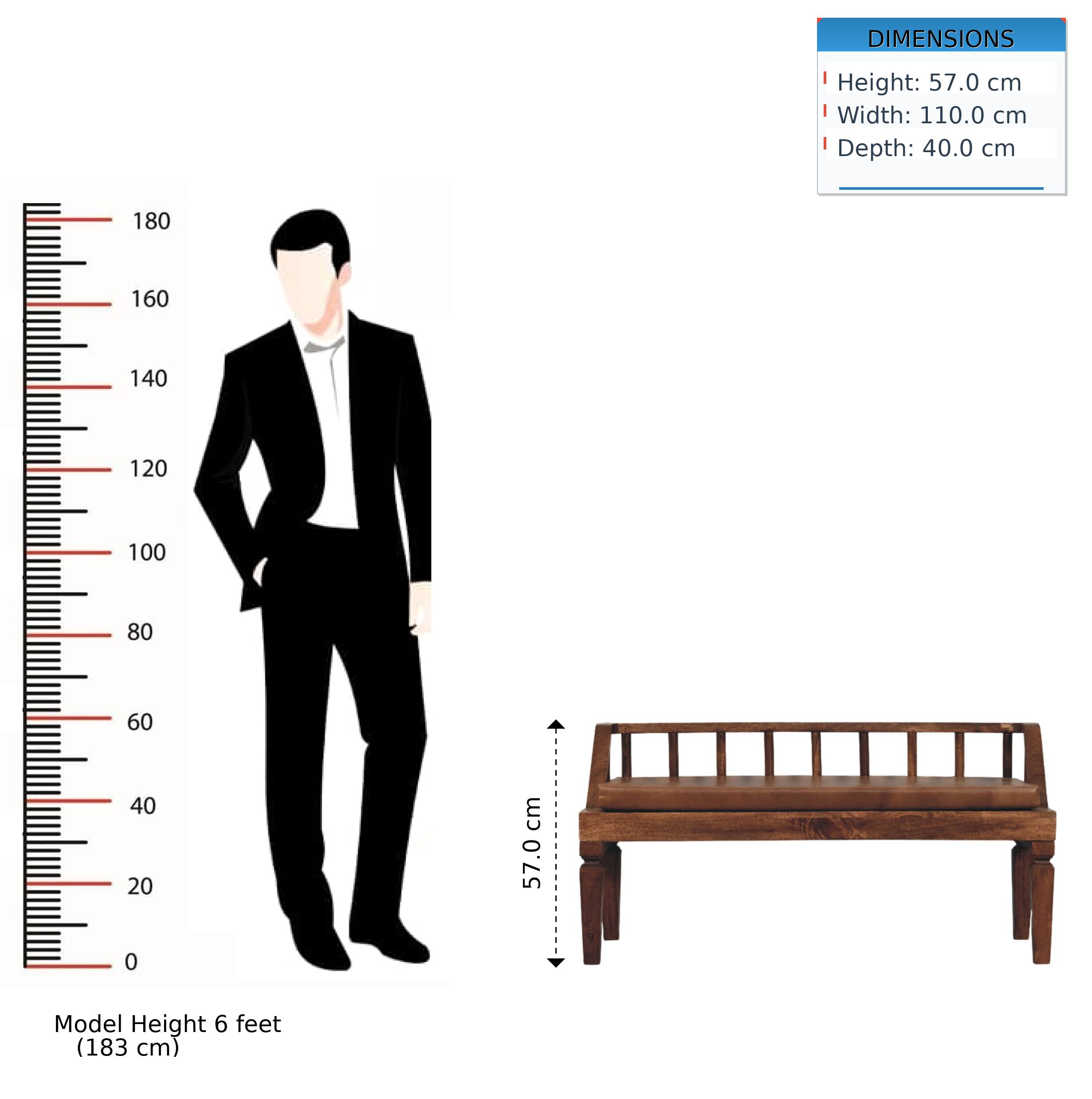 DIMENSIONS  
Height: 57.0 cm  
Width: 110.0 cm  
Depth: 40.0 cm  

Model Height: 6 feet (183 cm)