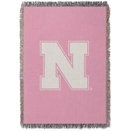 Chad & Jake - Nebraska Huskers Woven Blanket - Pink