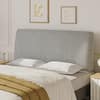 Front. Pinmoco - Pinmoco - Upholstered Headboard Ergonomic Design Headboard - Gray.