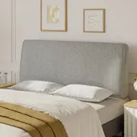 Pinmoco - Queen Size Adjustable Ergonomic Upholstered Foam Headboard - Gray - Gray - Front_Zoom