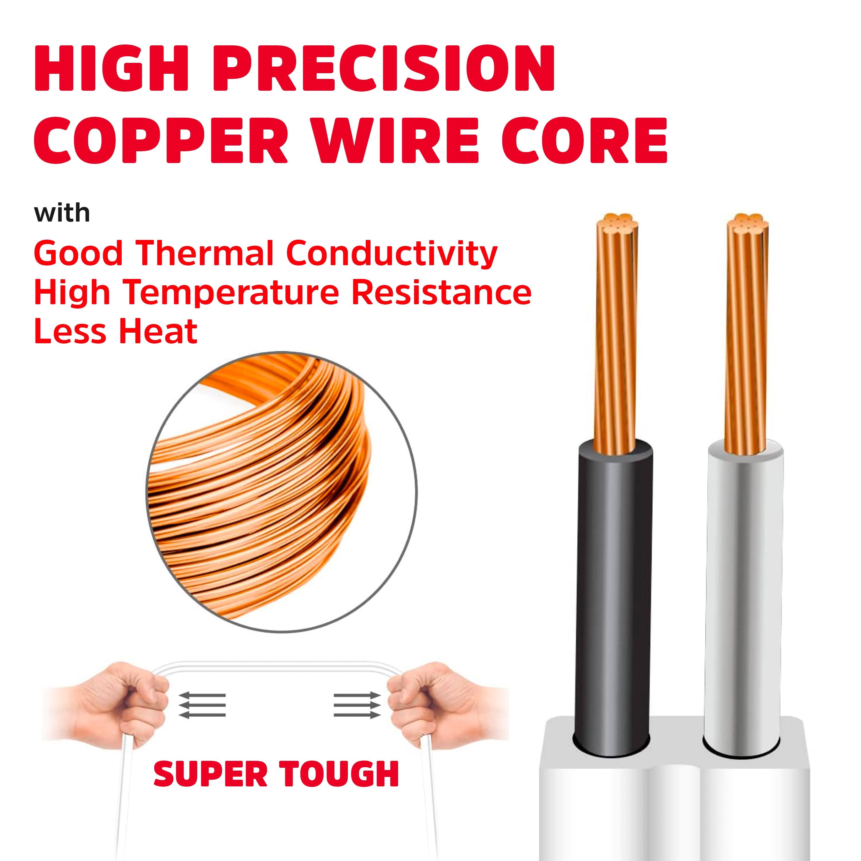 HIGH PRECISION COPPER WIRE CORE with Good Thermal Conductivity High Temperature Resistance Less Heat SUPER TOUGH