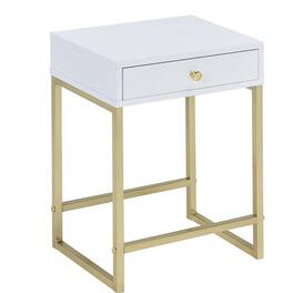 Manhattan Lane - Astonishing Side Table - White&Gold