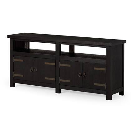 Front. Maven Lane - Maven Lane Luca Rustic Wooden Media Unit in Weathered Black Finish - Weathered Black.