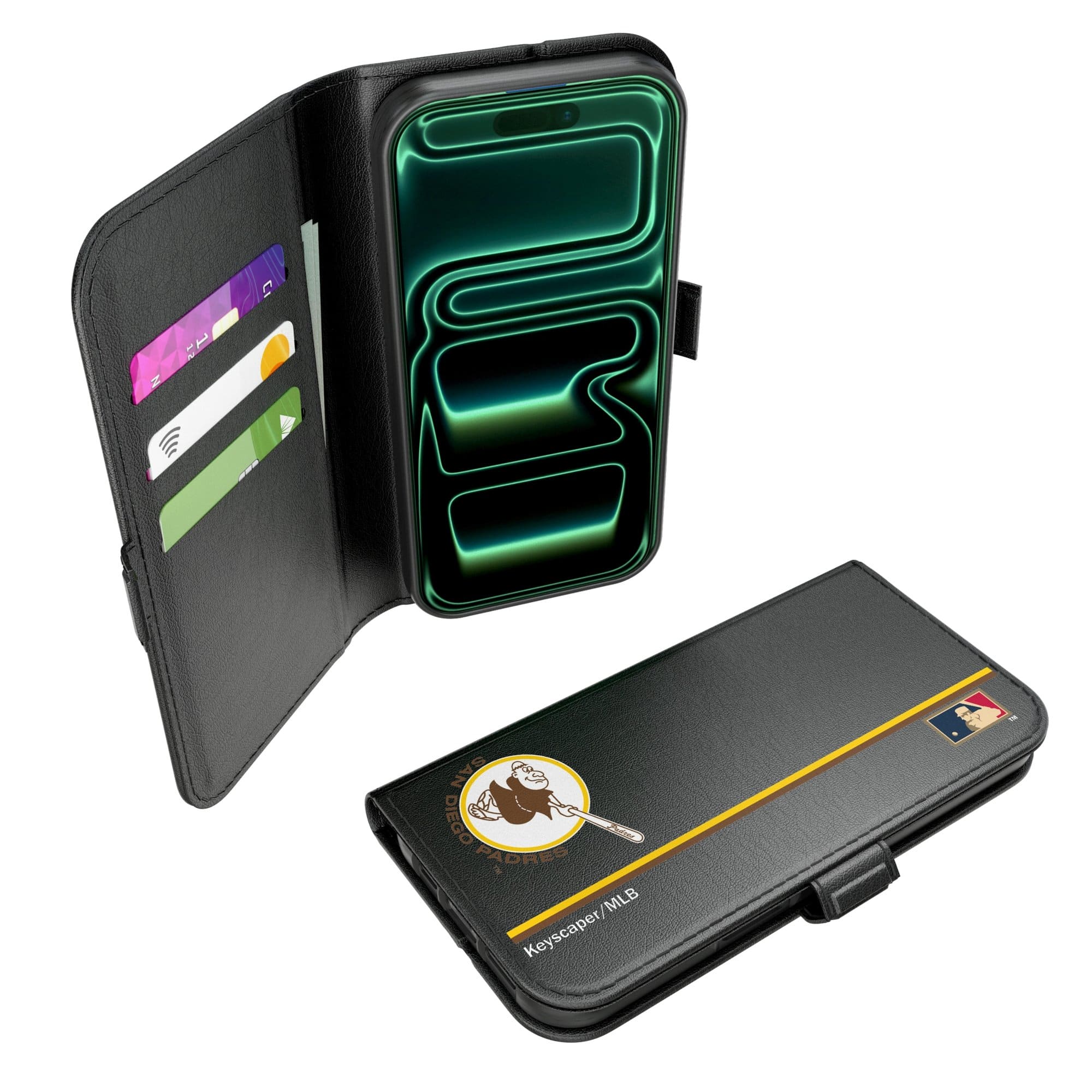 Keyscaper - MLB - San Diego Padres iPhone Folio 2.0 Case - 17 Pro - Black price history on PriceWatchPro