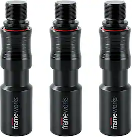 Gator Frameworks - Quick-Release Microphone Stand Attachment 3-Pack with 5/8-Inch Threading and Safety Indicator