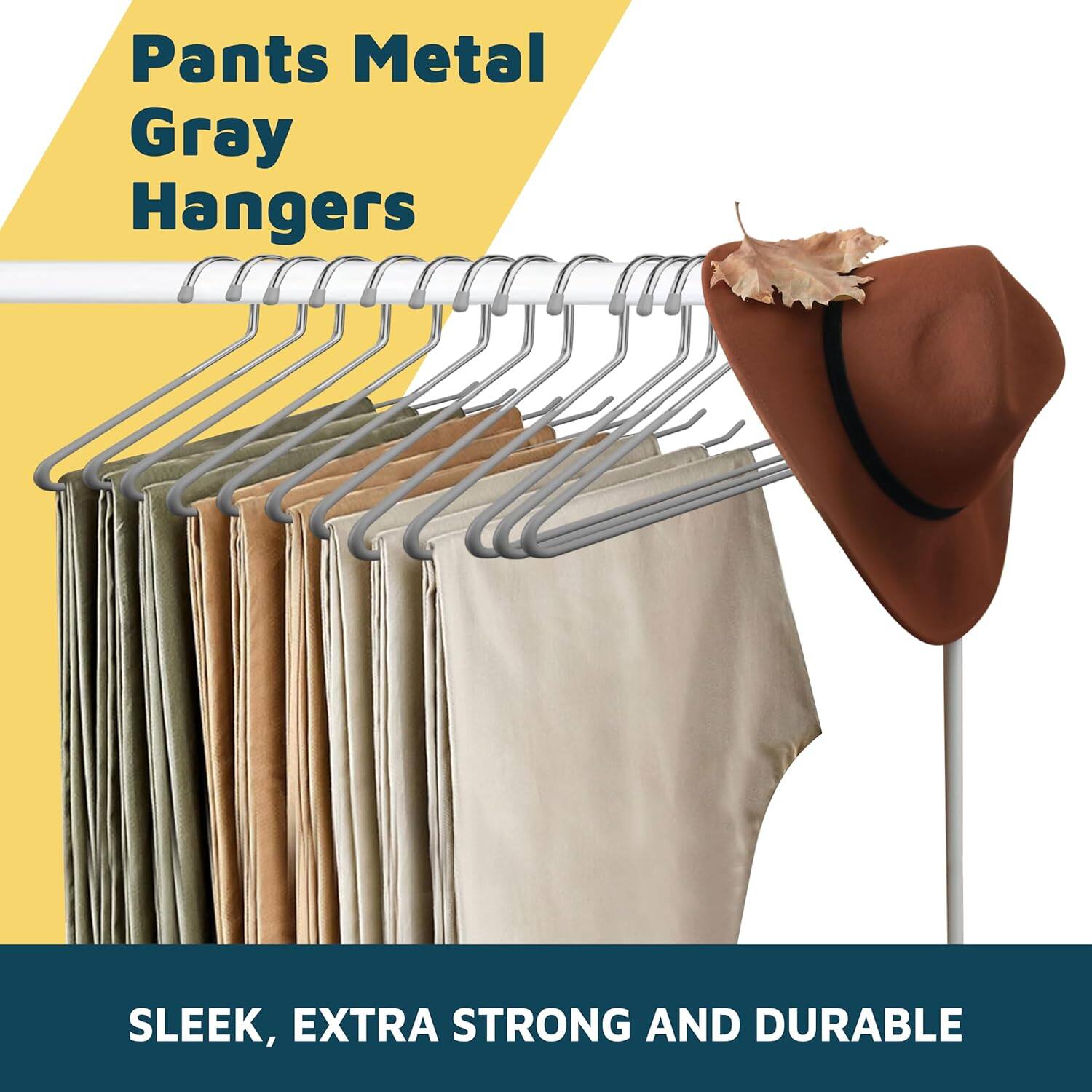Pants Metal Gray Hangers
SLEEK, EXTRA STRONG AND DURABLE