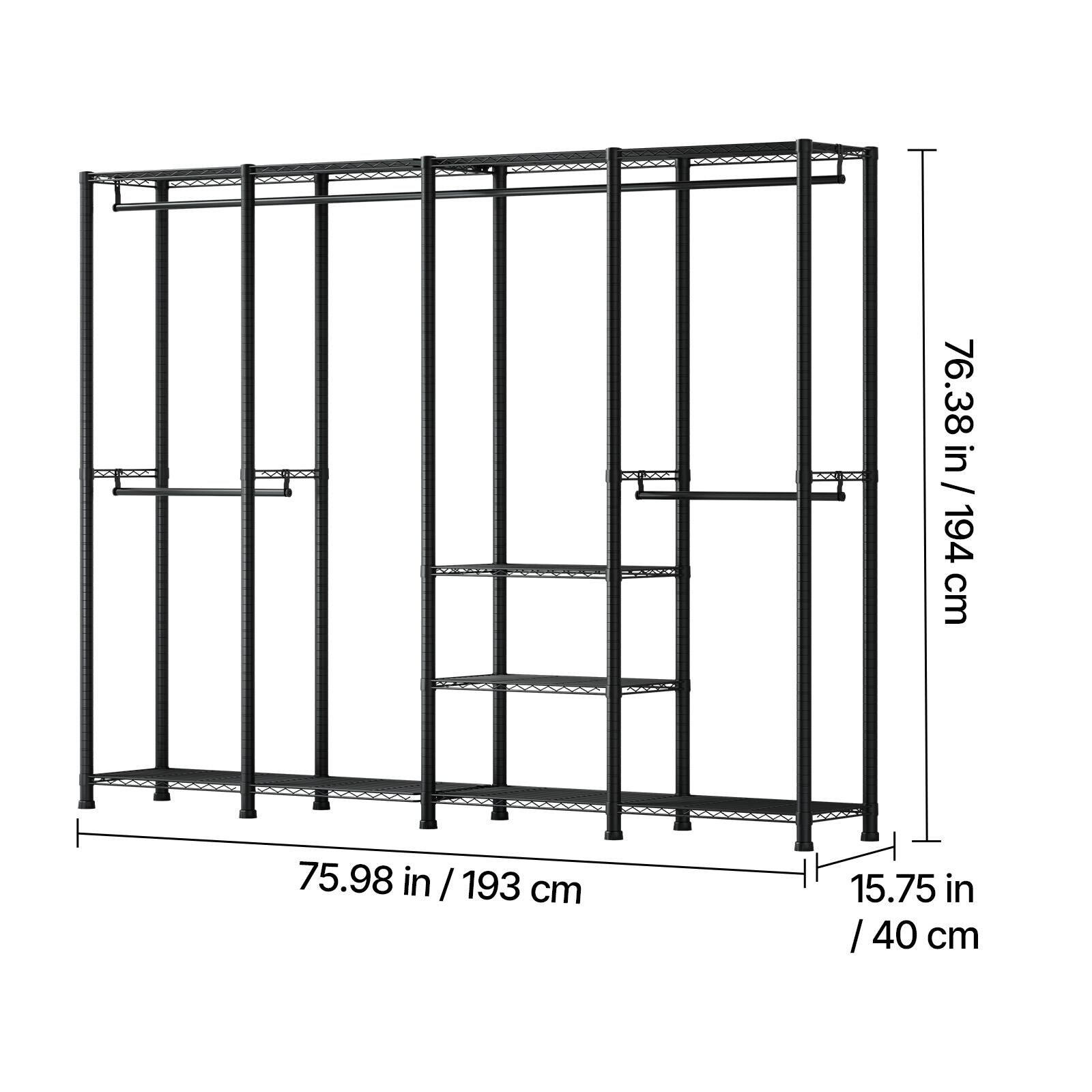 76.38 in / 194 cm  
75.98 in / 193 cm  
15.75 in / 40 cm