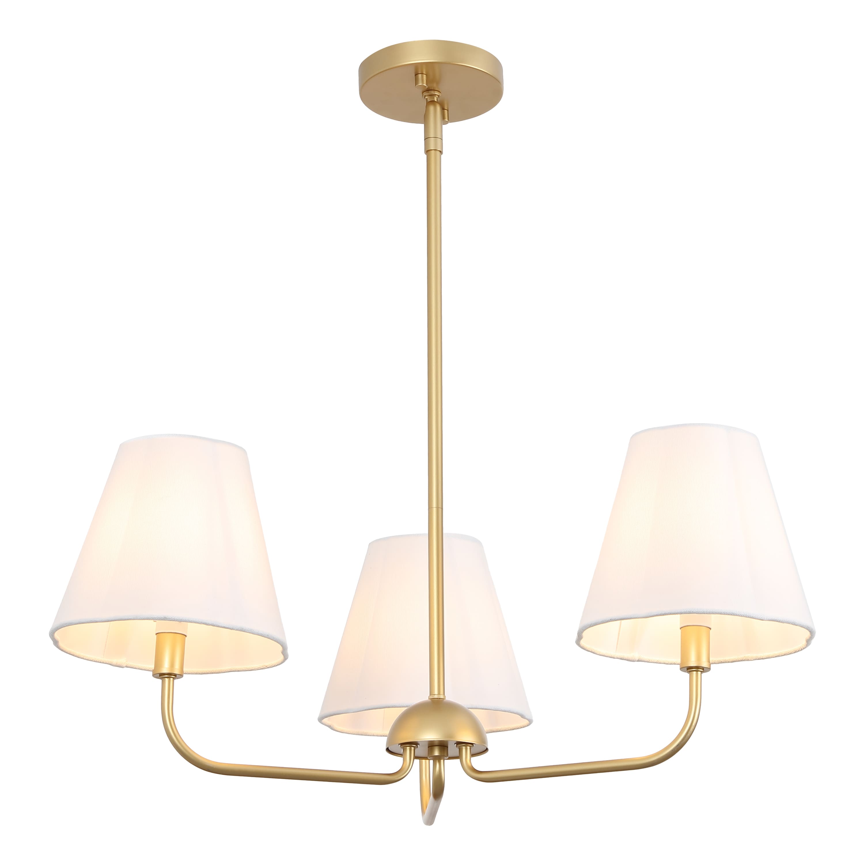 "Jonathan Y - Pauline 20.5"" 3-Light Coastal Contemporary Adjustable Swooping Arm Candle-Style Metal LED Chandelier, White/Gold - Gold Painting/White" price history on PriceWatchPro